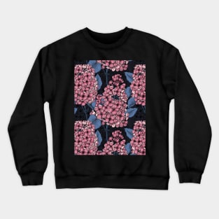 Pink lilac on dark blue Crewneck Sweatshirt